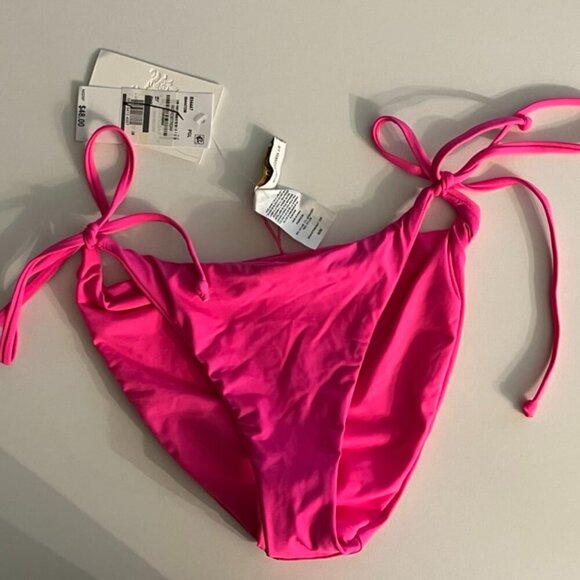 NWT Becca Tie Side Bikini Bottom in Bright Pink Size - Picture 1 of 3